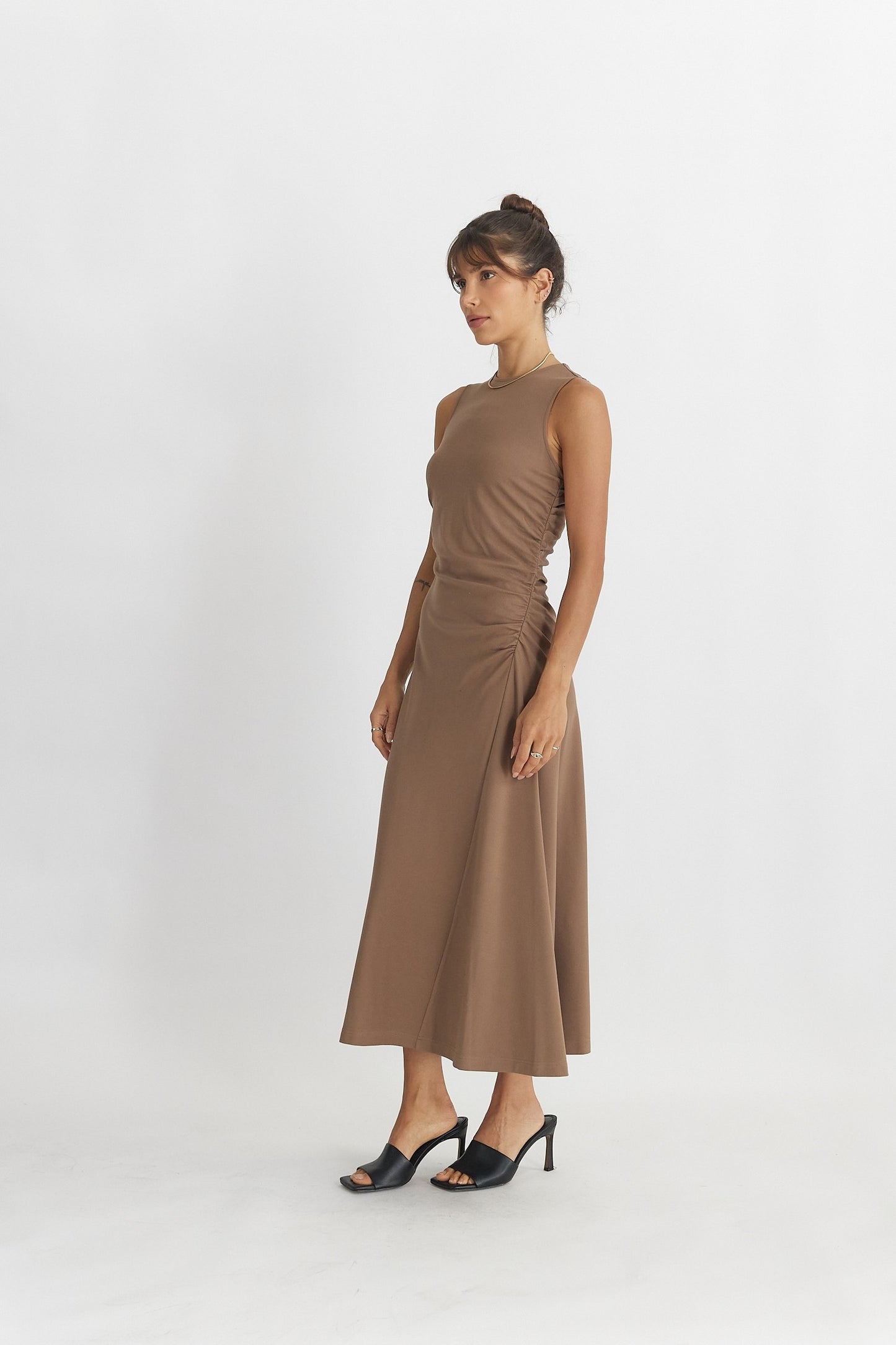 Elena Ruched Sleeveless Dress