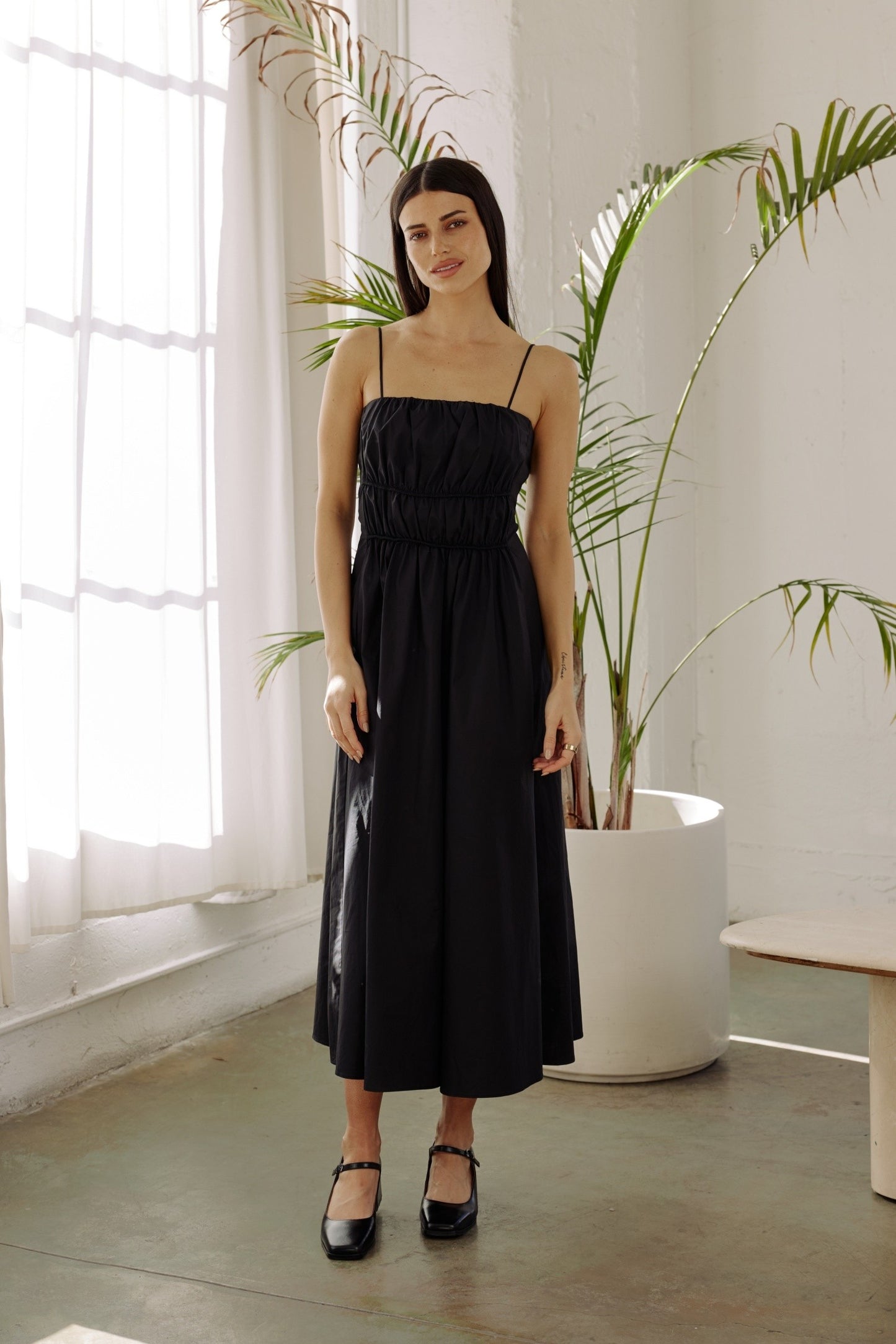 Tess Gathered Midi Dress