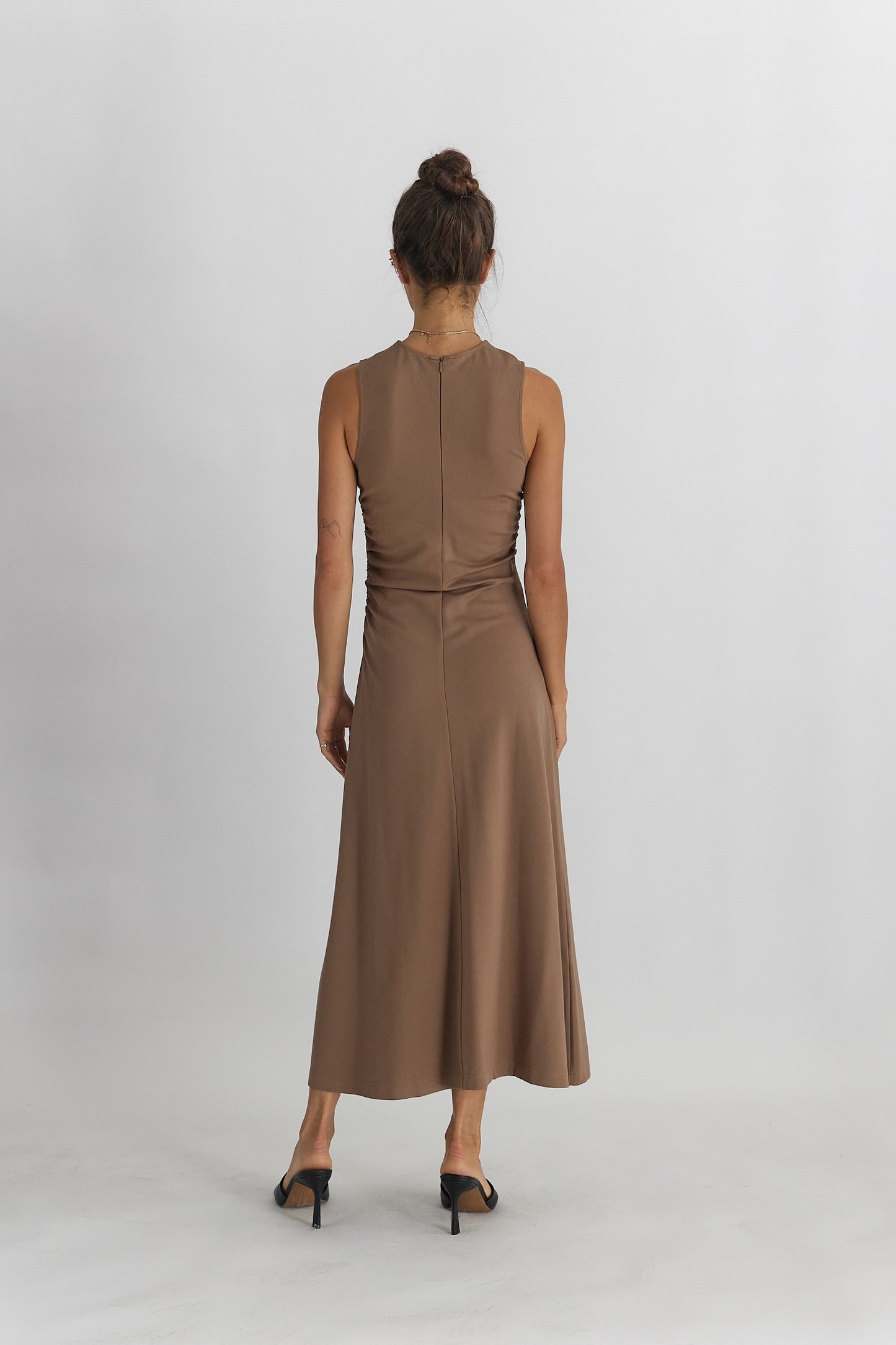 Elena Ruched Sleeveless Dress