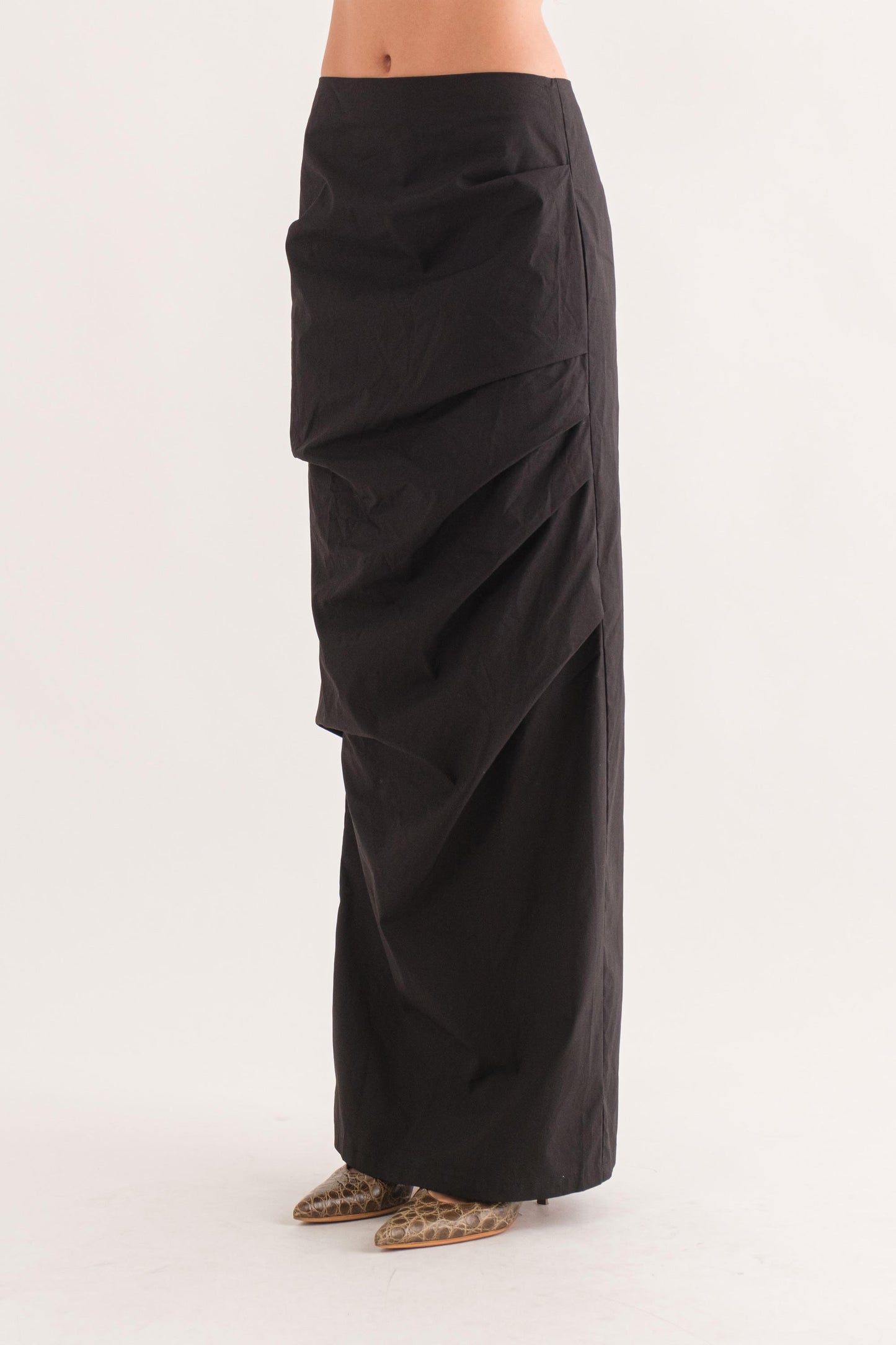 Drake Column Draped Maxi Skirt