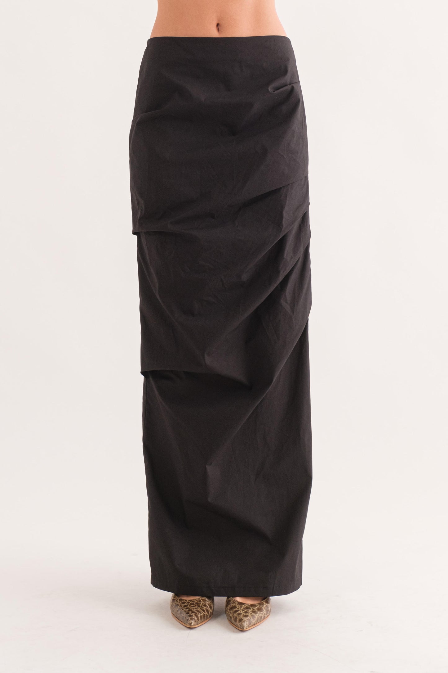 Drake Column Draped Maxi Skirt